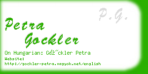 petra gockler business card